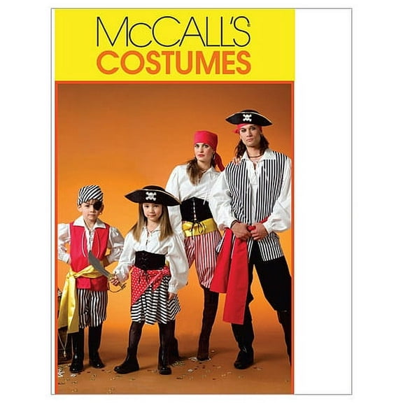 McCall's M4952 Men and Women's Pirate Halloween Costume Sewing Patterns, Sizes S-XL ADT (SML-MED-LRG-XLG)