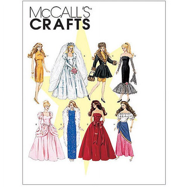 McCall's Pattern Fashion Doll Clothes, 1 Size Only