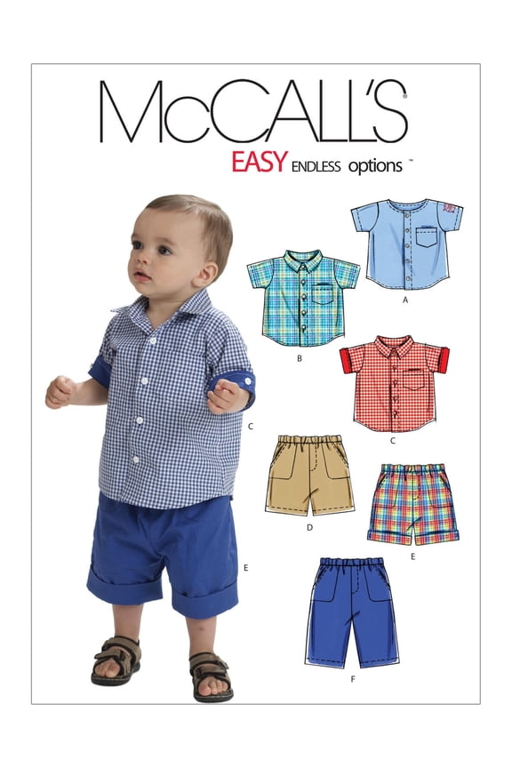 Pattern Infants' Shirts, Shorts and Pants, All Sizes in 1 Envelope
