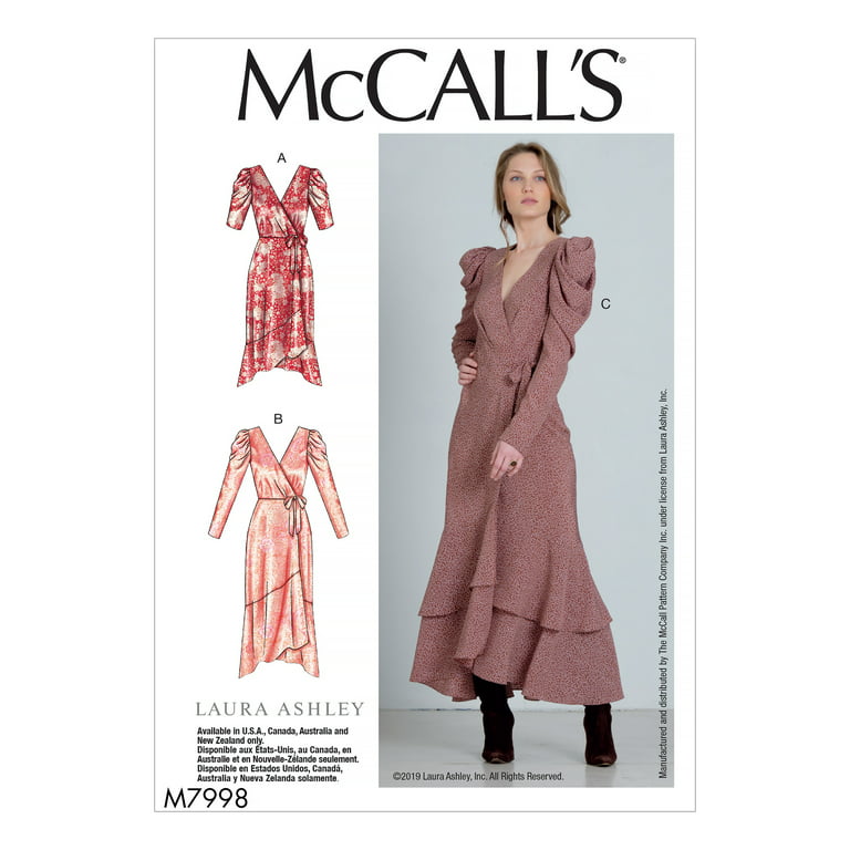 McCall's Pattern: Laura Ashley, Misses' Dresses Sizes 14-16-18-20-22 