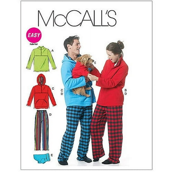 McCall's Pattern Misses' and Men's and Teen Boys' Tops, Pants and Dog Blanket, Z (L, XL)