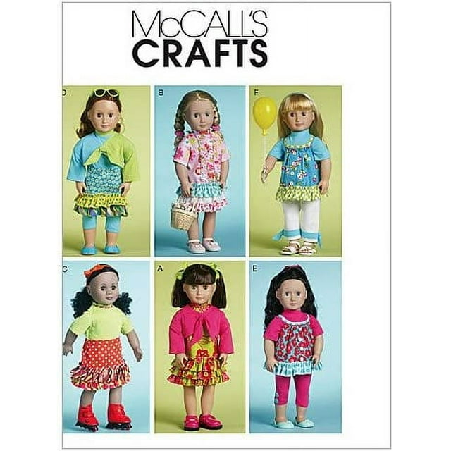McCall's Patterns M6370 Doll Clothes for 18" Dolls, One Size Only