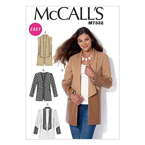 McCall's Patterns M7332 Misses' Open Front Vest & Jackets, ZZ (Large-X-Large-XX-Large)
