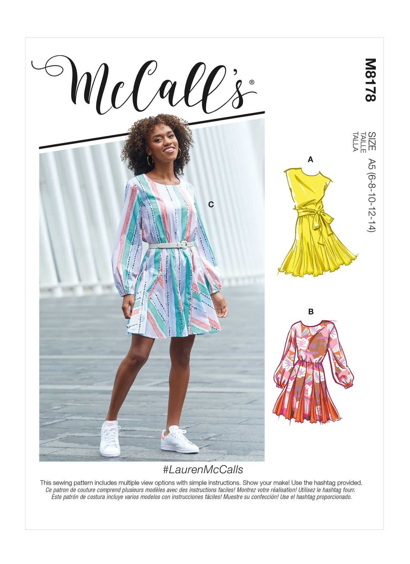 Simplicity Pattern 8178 McCall's Sewing Pattern 8178 - Misses' Dresses & Belt, Size: A5 (6-8-10 ...