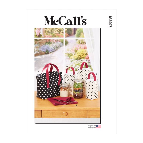 McCall's Sewing Pattern 8297 - Lunch Bag, Glass Jar Sacks and Napkin, Size: OS (One Size)