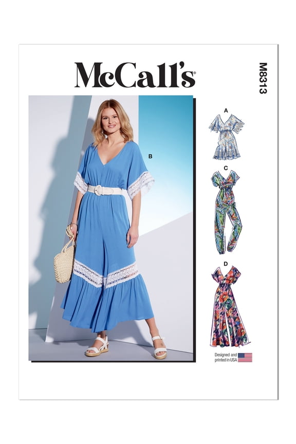 Sewing Pattern 8313 - Misses' Romper and Jumpsuits, Size ZZ(LRG,XLG.XXL)