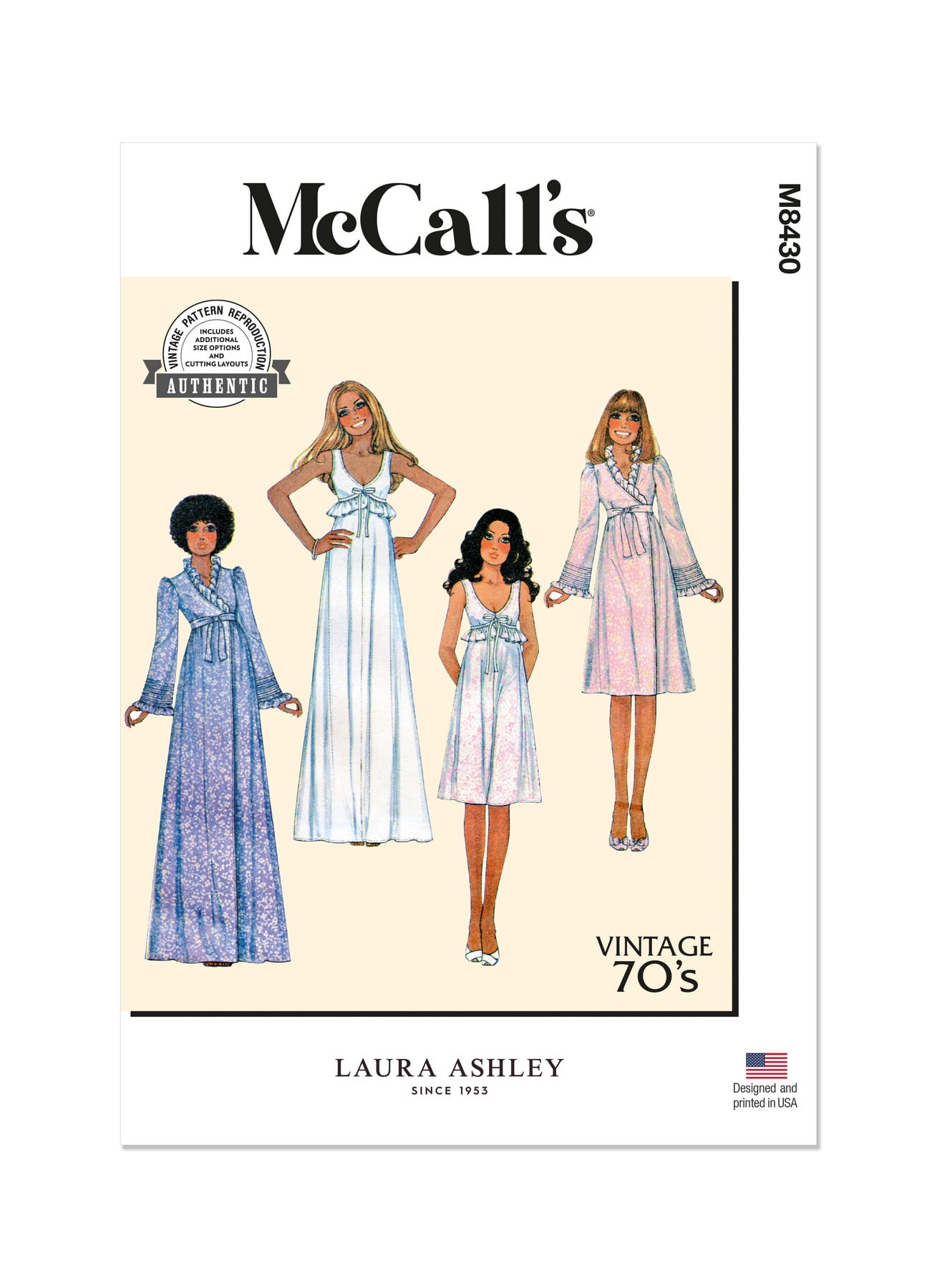 McCalls 7431 Boho Dress Misses Size 6 14 Sewing Pattern Laura Ashley  Cottagecore