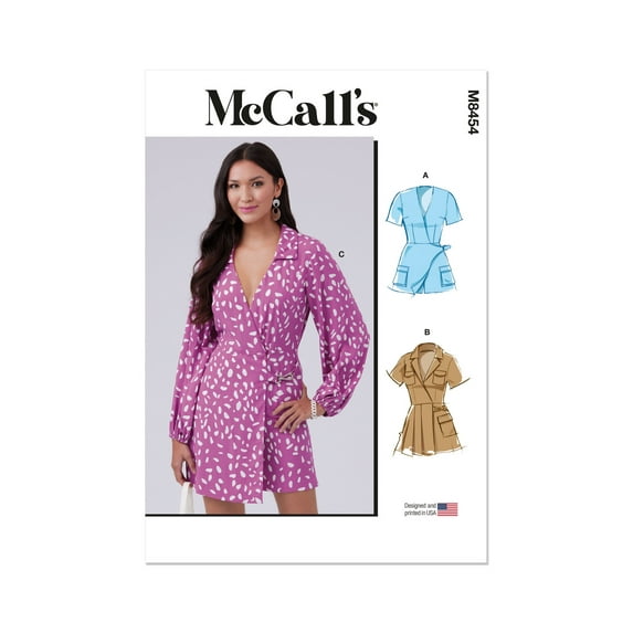 McCall's Sewing Pattern 8454 - Misses' Romper, Size: D5 (4-6-8-10-12)