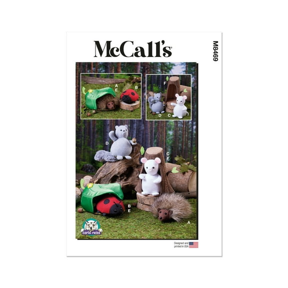 McCall's Sewing Pattern 8469 - Plush Animals With Leaf and Tree Houses by Carla Reiss Design, Size: OS (One Size)