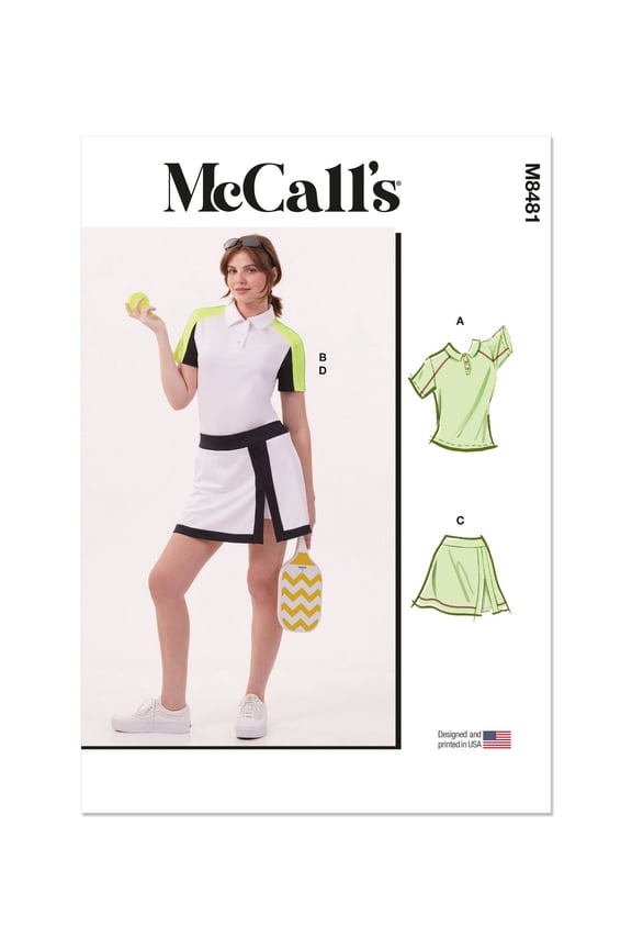 Sewing Pattern 8481 - Misses' Knit Tops and Skorts, Size: Y5 (18-20-22-24-26)