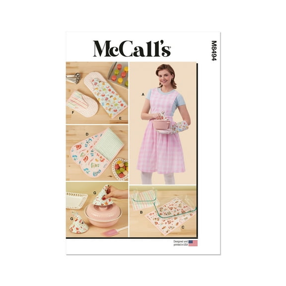 McCall's Sewing Pattern 8494 - Misses' Apron and Kitchen Accessories, Size: A (XS-S-M-L-XL)