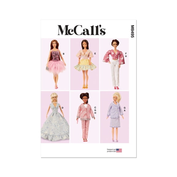 McCalls Paper Sewing Pattern 8495 - Doll Clothes