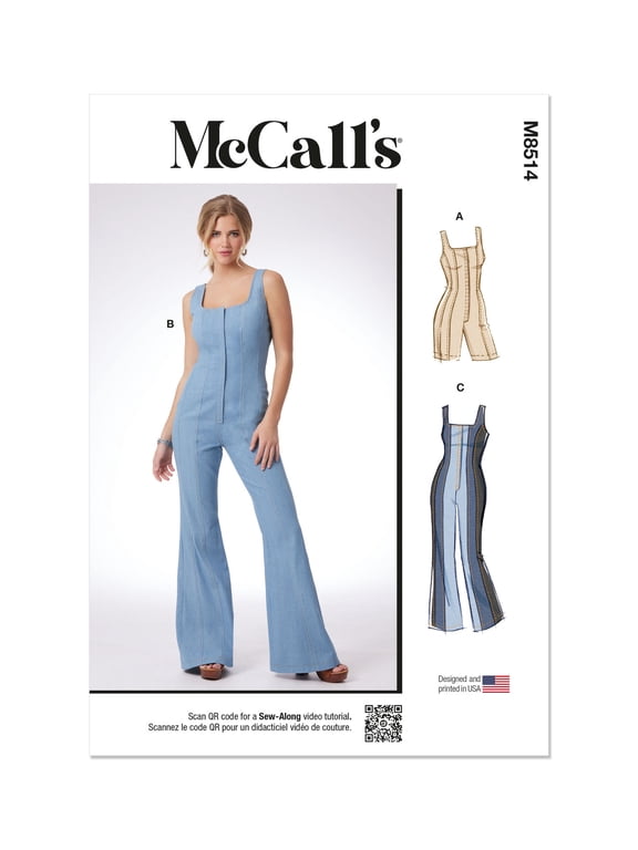 Sewing Pattern 8514 - Misses' and Women's Romper and Jumpsuits, Size: AA (10-12-14-16-18)