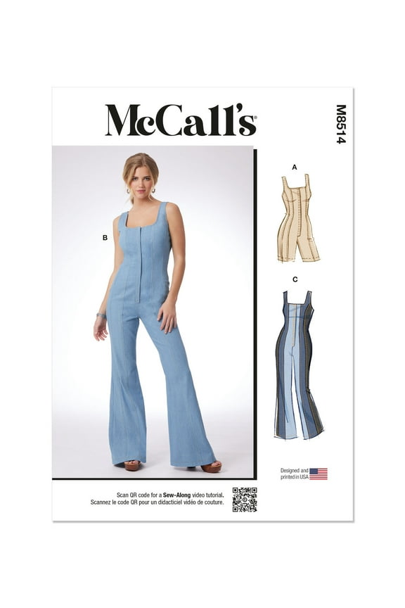 Sewing Pattern 8514 - Misses' and Women's Romper and Jumpsuits, Size: AA (10-12-14-16-18)