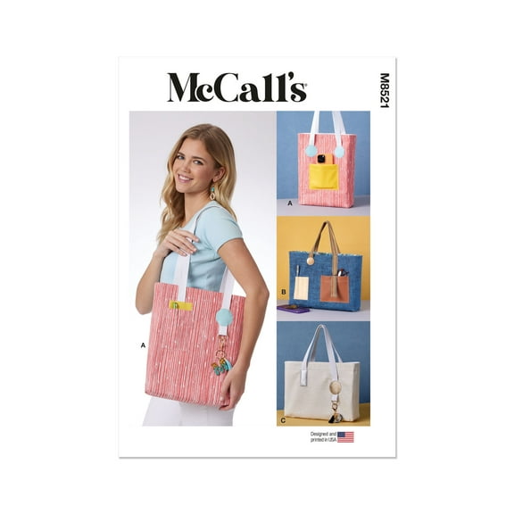 McCall's Sewing Pattern 8521 - Tote Bags, Size: OS (One Size)