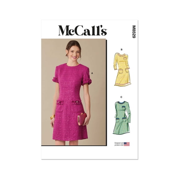 McCall's Sewing Pattern 8529 - Misses' Dress with Sleeve Variations, Size: D5 (4-6-8-10-12)