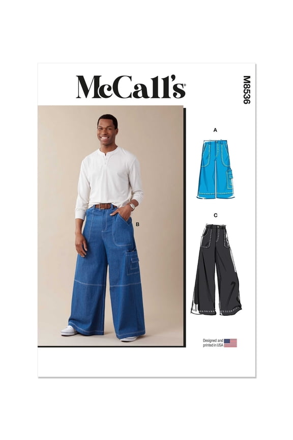 Sewing Pattern 8536 - Men's Shorts and Pants, Size: BB (44-46-48-50-52)