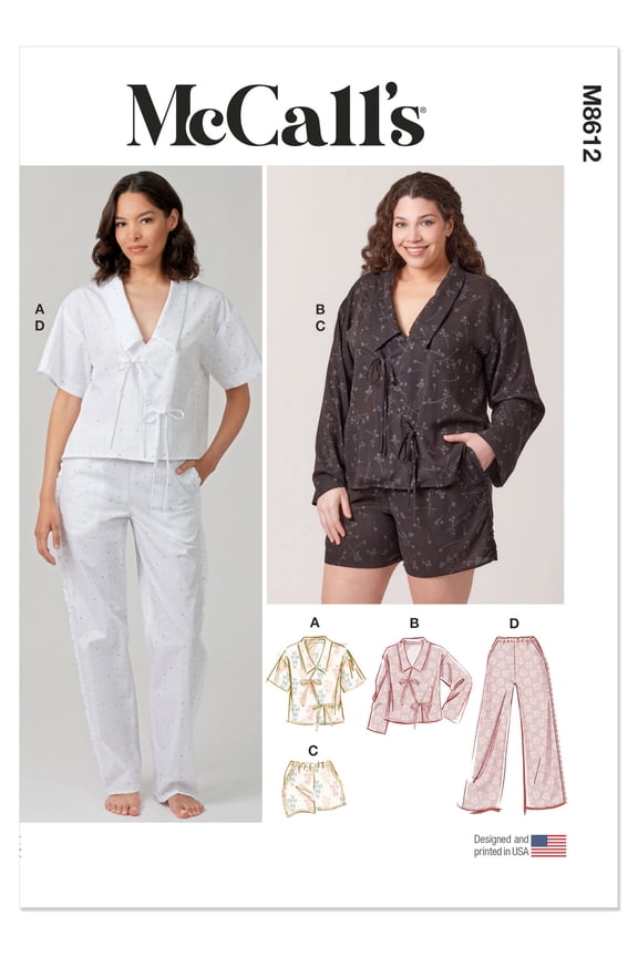 Sewing Pattern 8612 - Misses' and Women's Pajamas, Size: AA (10-12-14-16-18)