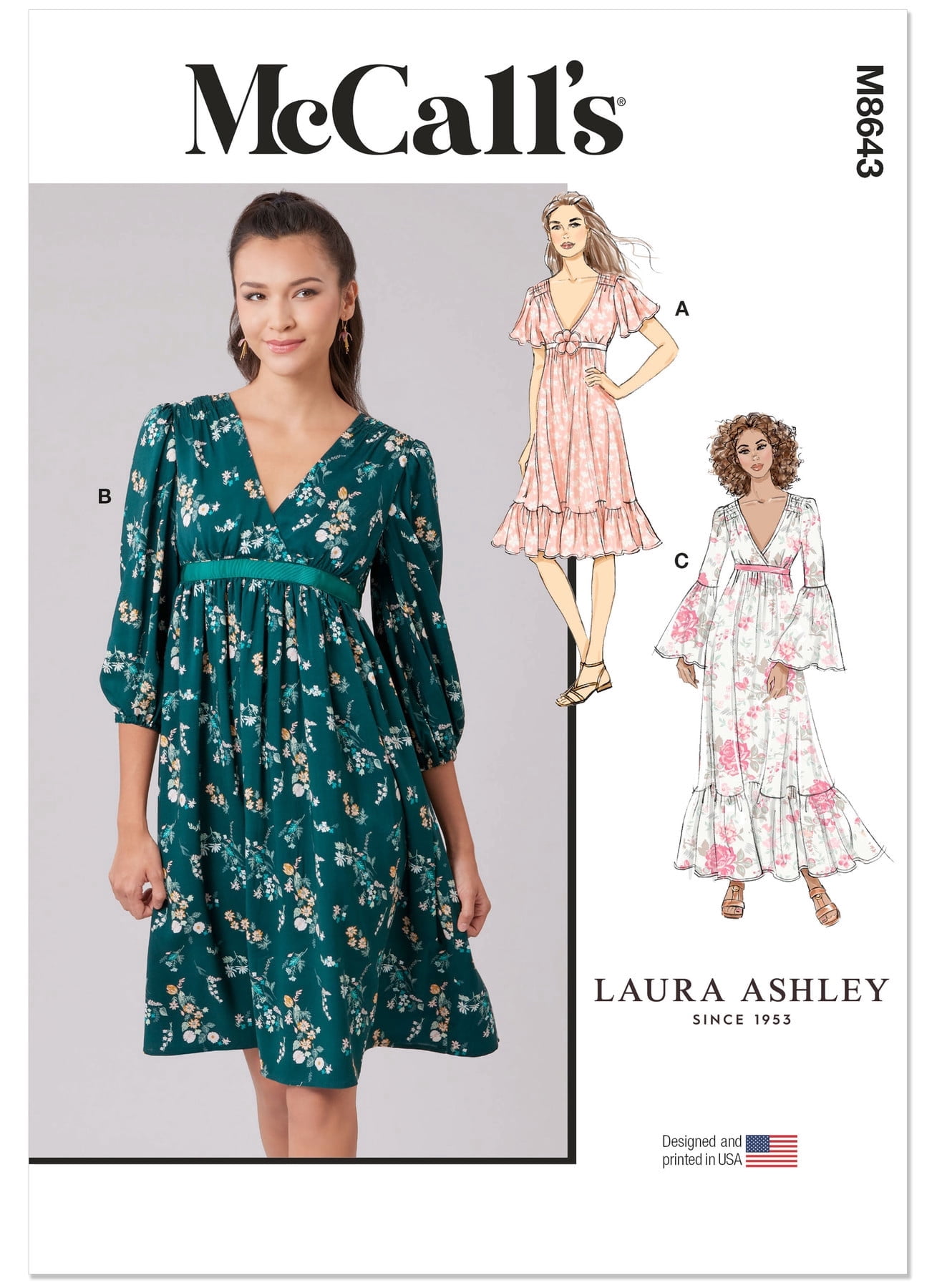laura ashley dresses Vintage 1980s Dress Roses in Full Bloom Rare Collectable Floral Cotton Full Skirt Dress - US Size Small 6 the 8643 Paper Sewing Pattern is designed for womens dressmaking Sailor style then and now,