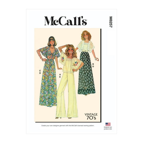 McCalls Paper Sewing Pattern 8257 - Tops and Skirts and Trousers and Vintage Style for Women