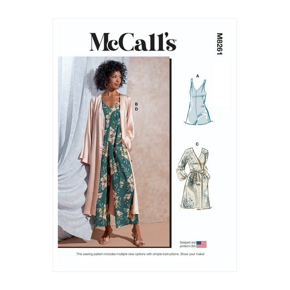 McCall's Sewing Pattern M8261 - Misses' Romper, Jumpsuit, Robe with Sash, Size: ZZ (L-XL-XXL)