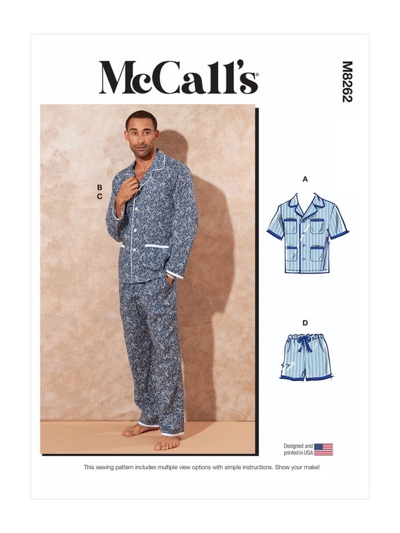 Sewing Pattern M8262 - Men's Pajamas, Size: XN (XL-XXL-XXXL)