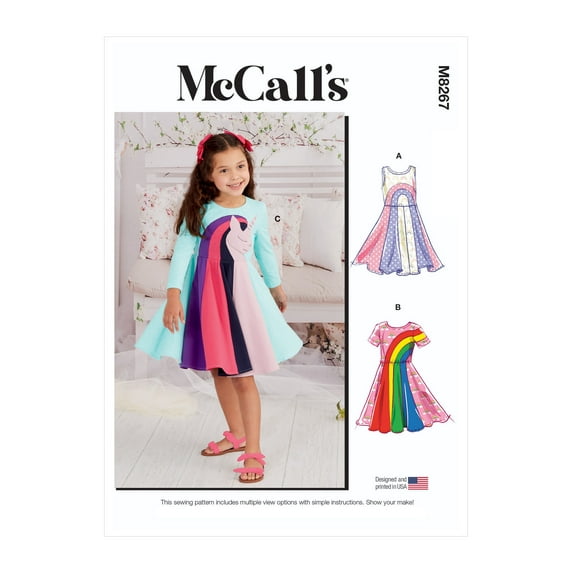 McCall's Sewing Pattern M8267 - Children's Knit Dresses, Size: A (2-3-4-5-6)