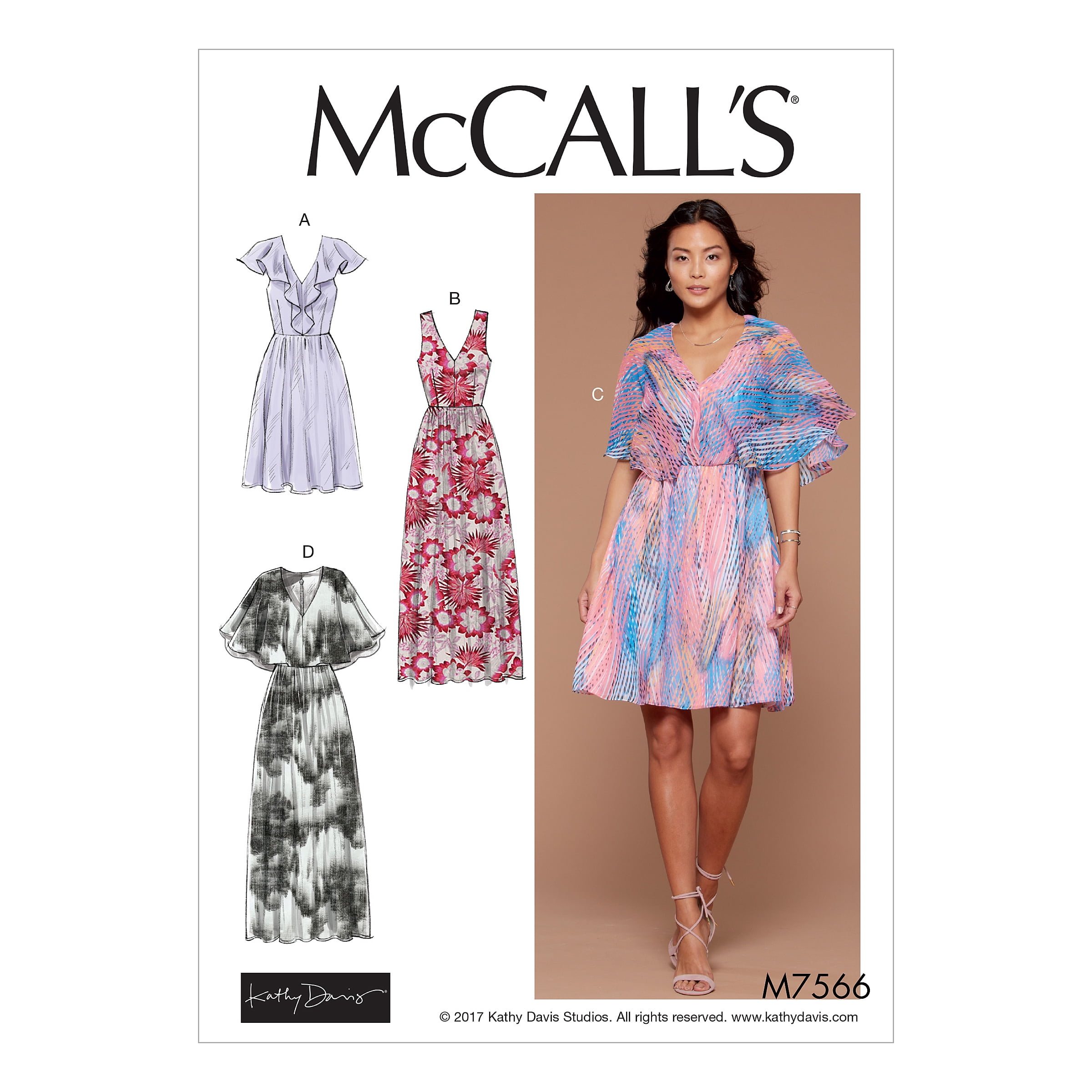 McCall's Sewing Pattern Misses' V-Neck, Ruffle, and Cape-Style, Flutter ...