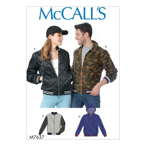 McCall's Sewing Pattern Misses' and Men's Bomber Jackets-XL-XXL-XXXL