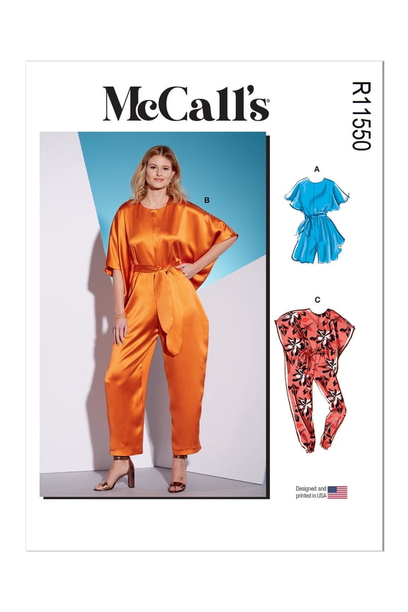 Sewing Pattern R11550 (8314) - Misses' Romper, Jumpsuits and Sash, Size: ZZ (L-XL-XXL)
