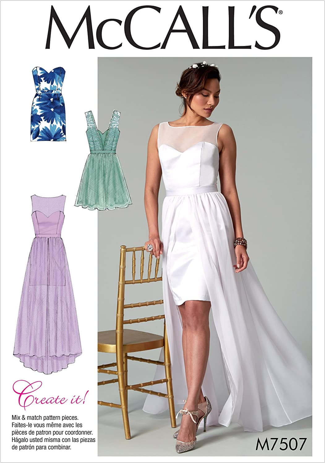 McCalls Ladies Sewing Pattern 7507 Mix & Match Sweetheart Dresses -  Walmart.com