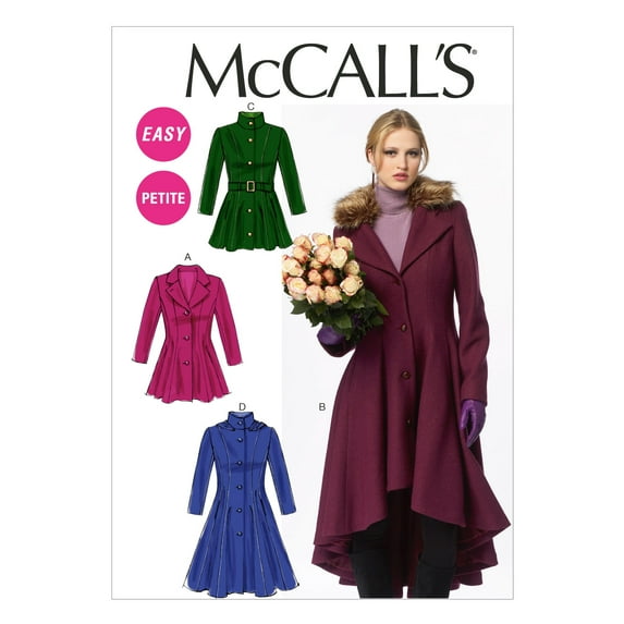 McCalls Sewing Pattern 6800 Misses & Petite's Lined Coats