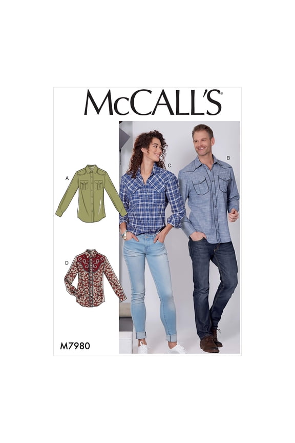 McCalls Sewing Pattern 7980 Shirts