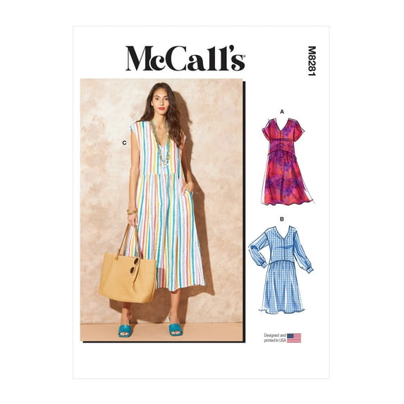 McCalls Sewing Pattern 8281 Dresses A (XS-S-M-L-XL-XXL)