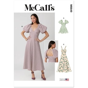 McCalls Sewing Pattern 8649 - Misses' Midi Dress with Sleeve and Length Variations, Size: B6(6-16)