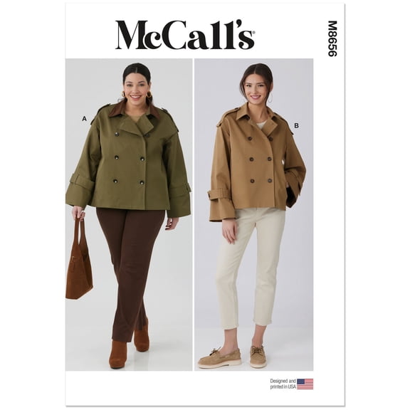 McCalls Sewing Pattern 8656 - Misses' and Women's Trench Jacket, Size: D6(10-20)