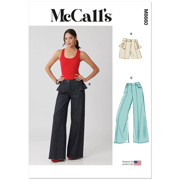 McCalls Sewing Pattern 8660 - Misses' Shorts and Jeans, Size: K5(8-16)