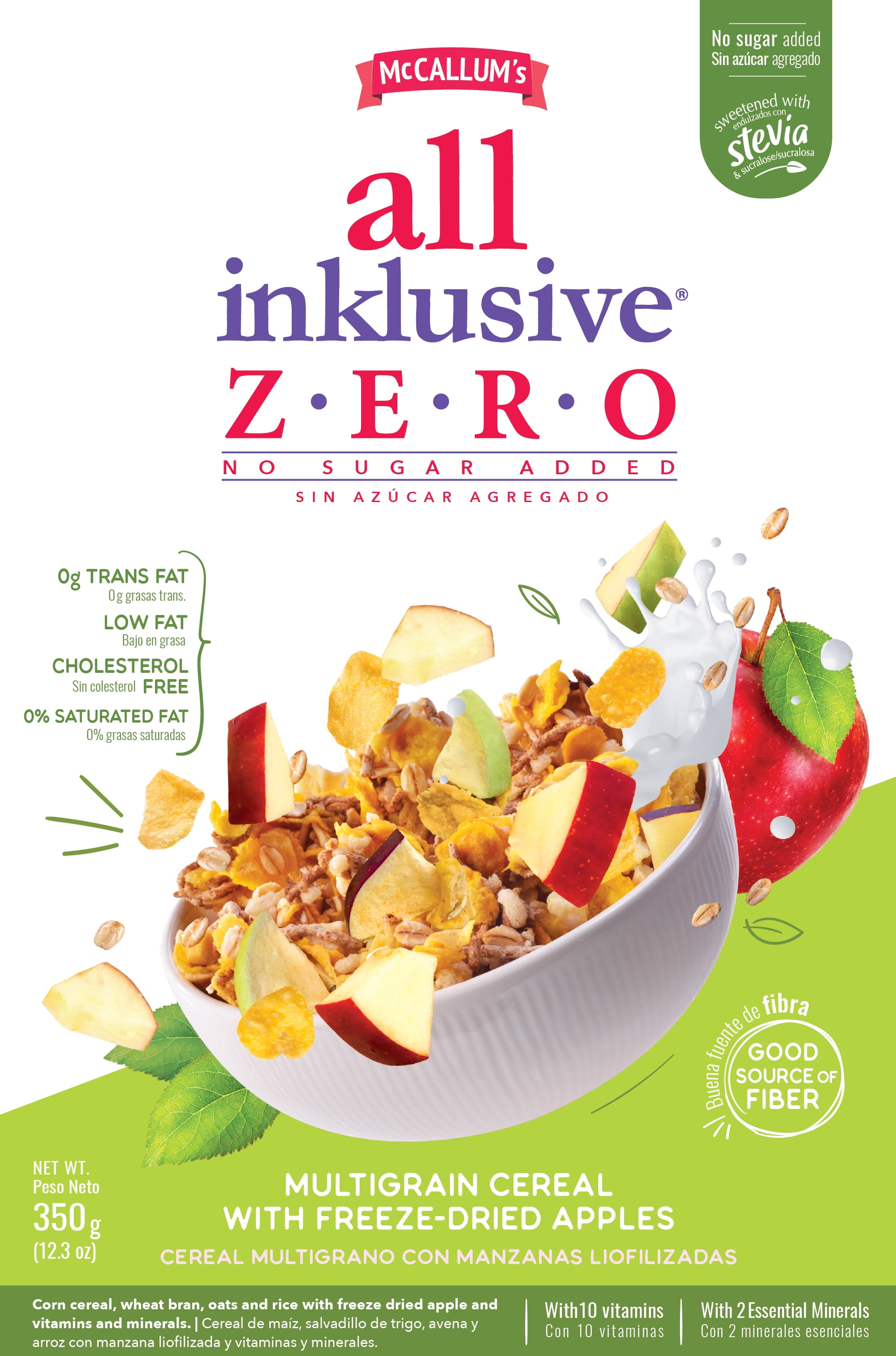 McCallum's All Inklusive Apple Zero - Crunchy Cereal with Apple, Gluten Free (pack of 1)