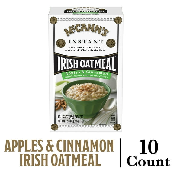 McCann's Apples & Cinnamon Irish Oatmeal, Instant Oatmeal, Kosher, 10 Count Box