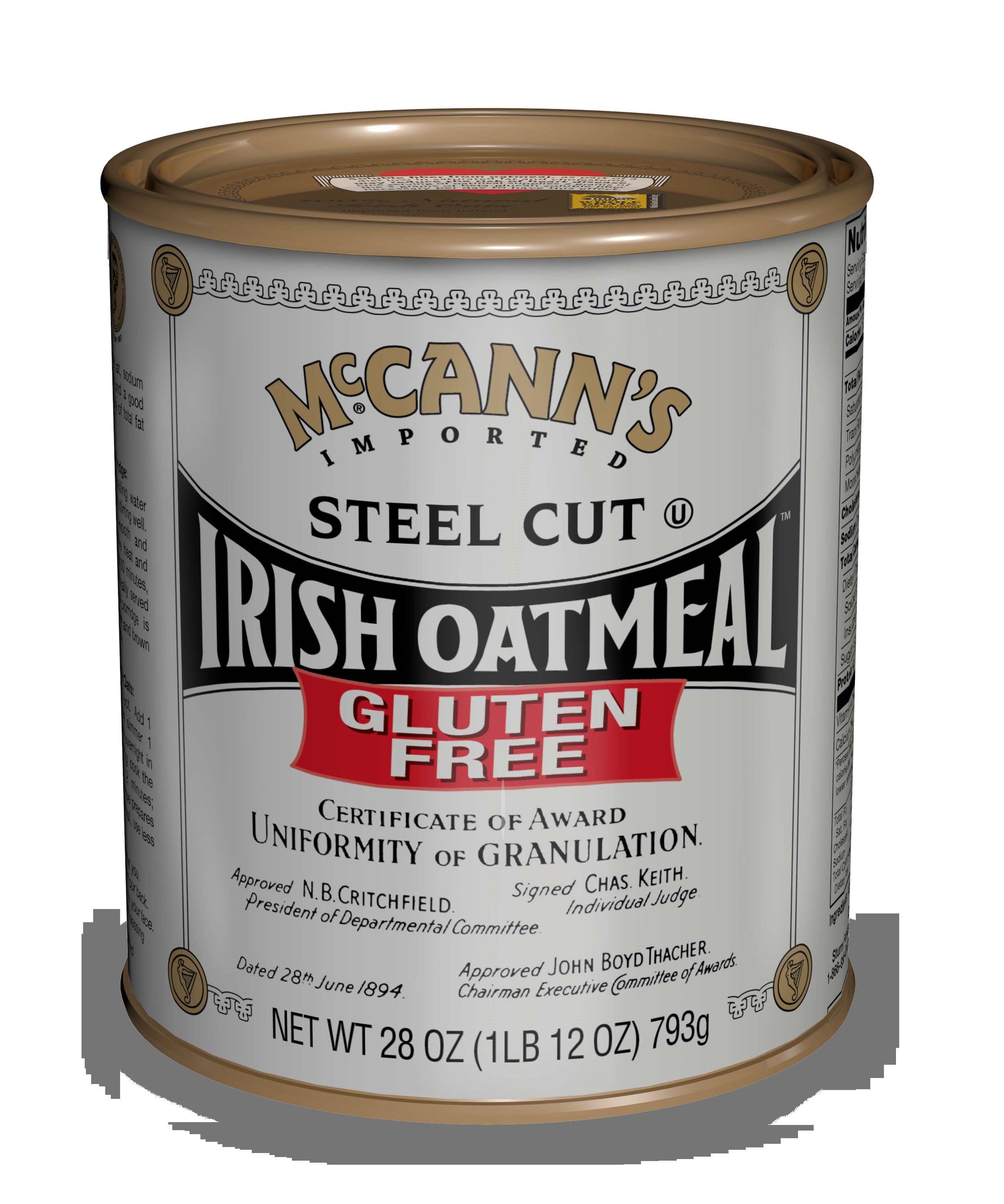 McCann's Gluten Free Steel Cut Oats Tin, 28 OZ