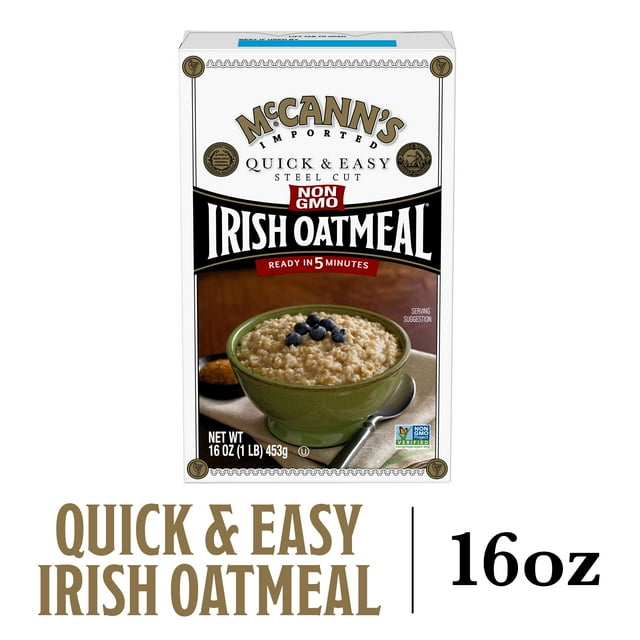 McCann's Imported Original Quick & Easy Steel Cut Irish Oatmeal, Instant Oatmeal, Kosher, 16 OZ Box