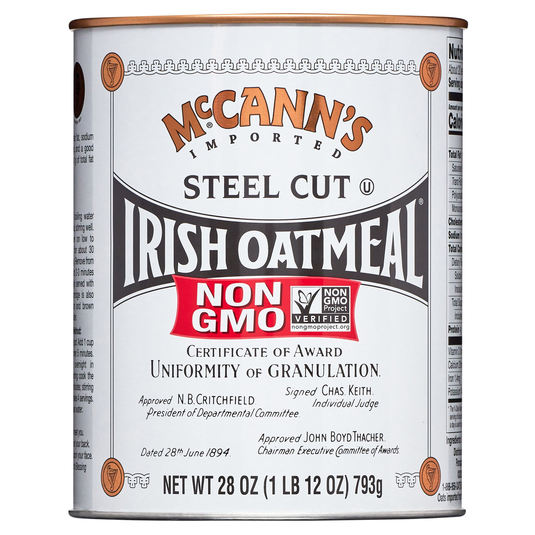 McCann's, Imported Steel Cut Irish Oatmeal, NonGMO Project Verified
