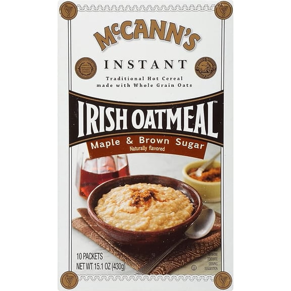 McCann's Instant Irish Oatmeal, Maple & Brown Sugar, 10 Packets ( Pack of 2 )