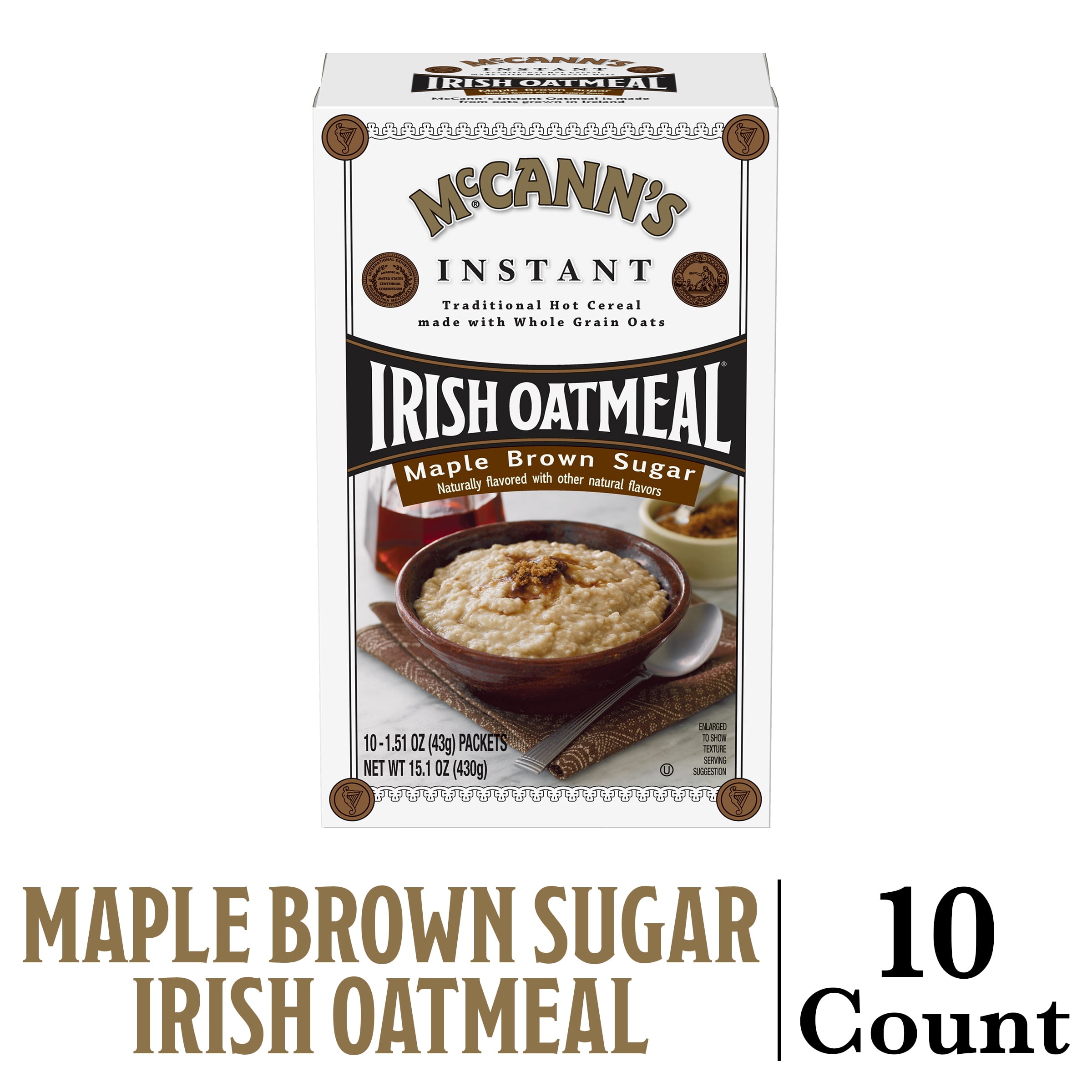 McCann's Maple & Brown Sugar Instant Irish Oatmeal, Instant Oatmeal