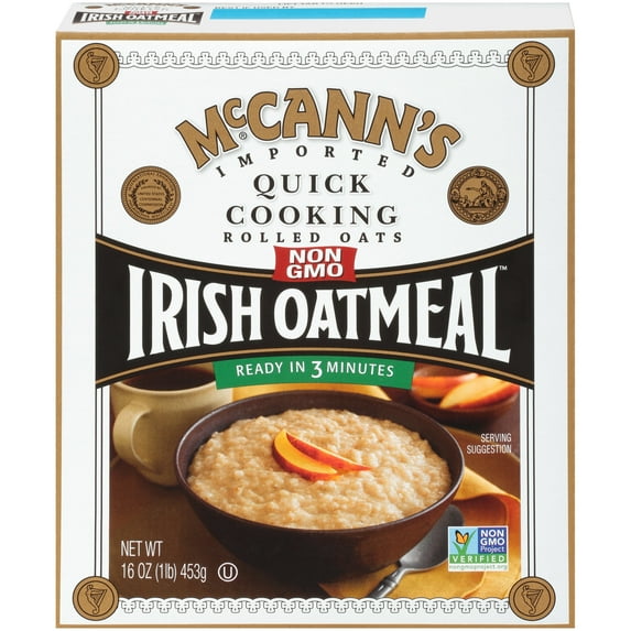 McCann's Quick Cooking Rolled Oats Irish Oatmeal, 16 oz, (Pack of 12)