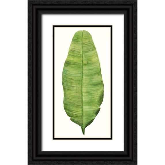McCavitt, Naomi 11x18 Black Ornate Wood Framed with Double Matting Museum Art Print Titled - Tropical Breeze Leaves IV