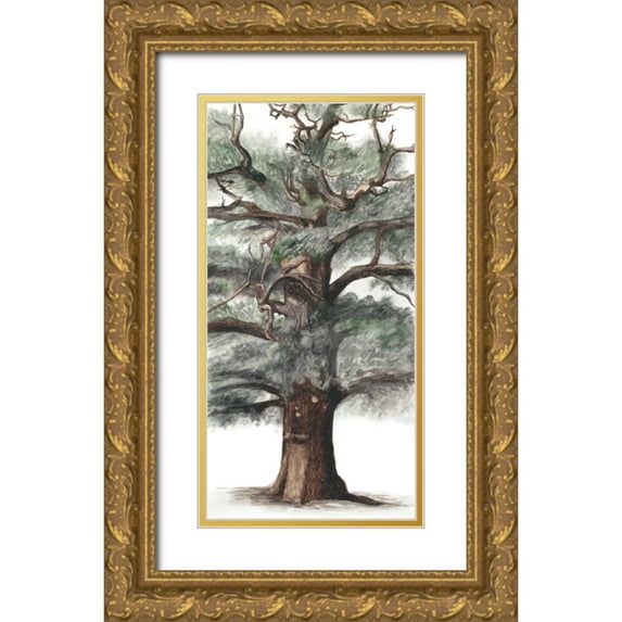 McCavitt, Naomi 11x18 Gold Ornate Wood Framed with Double Matting Museum Art Print Titled - Oak Tree Composition I