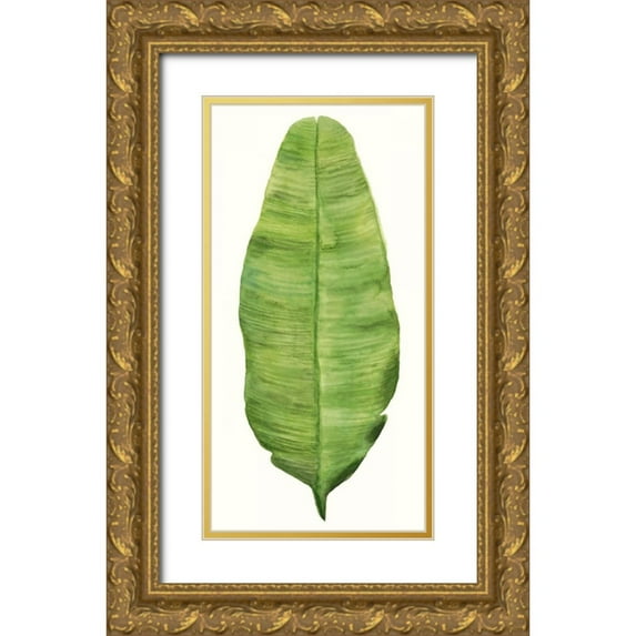 McCavitt, Naomi 11x18 Gold Ornate Wood Framed with Double Matting Museum Art Print Titled - Tropical Breeze Leaves IV