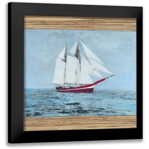 McCavitt, Naomi 12x12 Black Modern Framed Museum Art Print Titled - Seagrass Nautical I