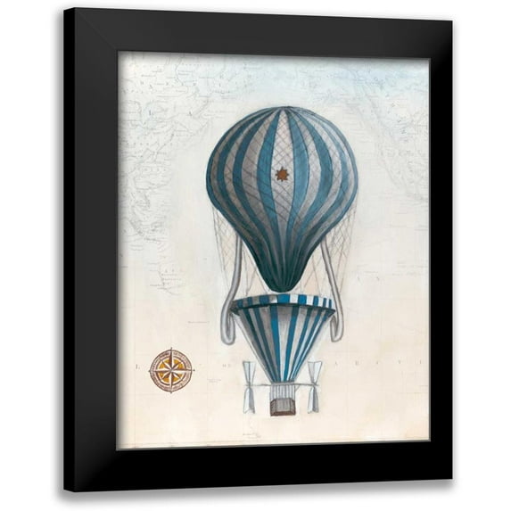 McCavitt, Naomi 12x14 Black Modern Framed Museum Art Print Titled - Vintage Hot Air Balloons IV